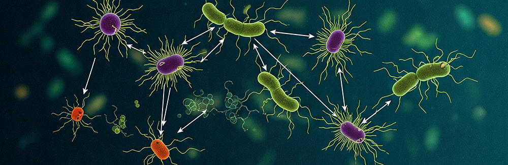 Graphical depiction of microbial food webs.