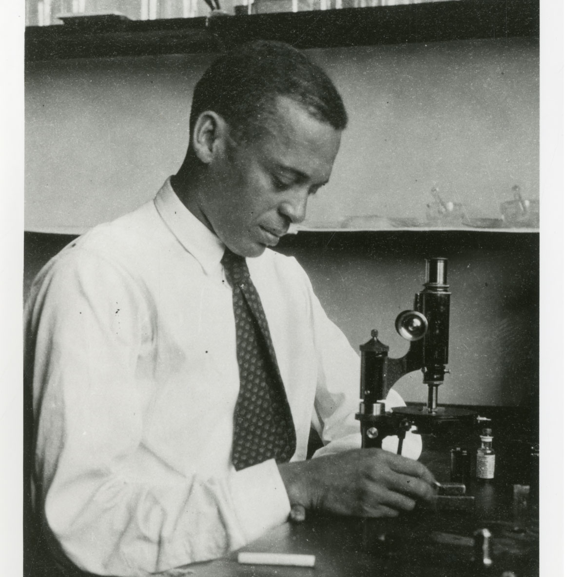 E. E. Just at Microscope (1925).
