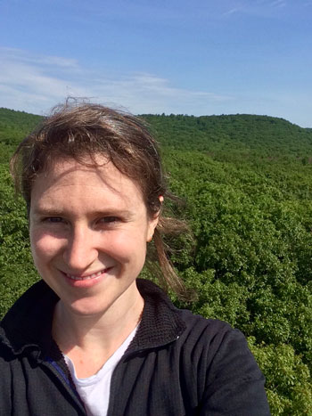Fiona Jevon at Harvard Forest, an ecological research site in Petersham, Mass., where she conducted her PhD thesis research.