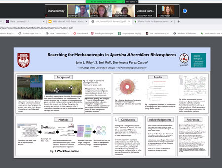 Metcalf fellow Jack Riley presents his research at the program's virtual poster session.