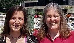 From left, co-authors Cathleen Schlundt, now at Helmholtz Centre for Ocean Research Kiel, and MBL Associate Scientist Jessica Mark Welch at the MBL.