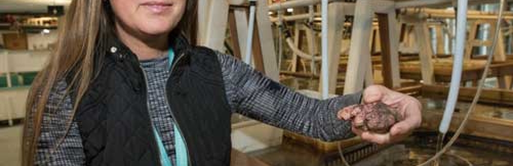 Loretta Roberson at a tank.