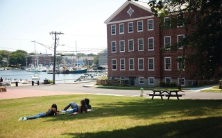 students on swope lawn