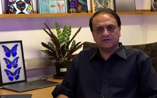 Screenshot of Nipam Patel introducing the MBL SciShoots Series