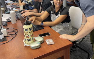 Diane Adjavon of HHMI Janelia with student Matteo De Bernardo of Whithead Inst.