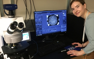Amy Herbert observing sea robin development