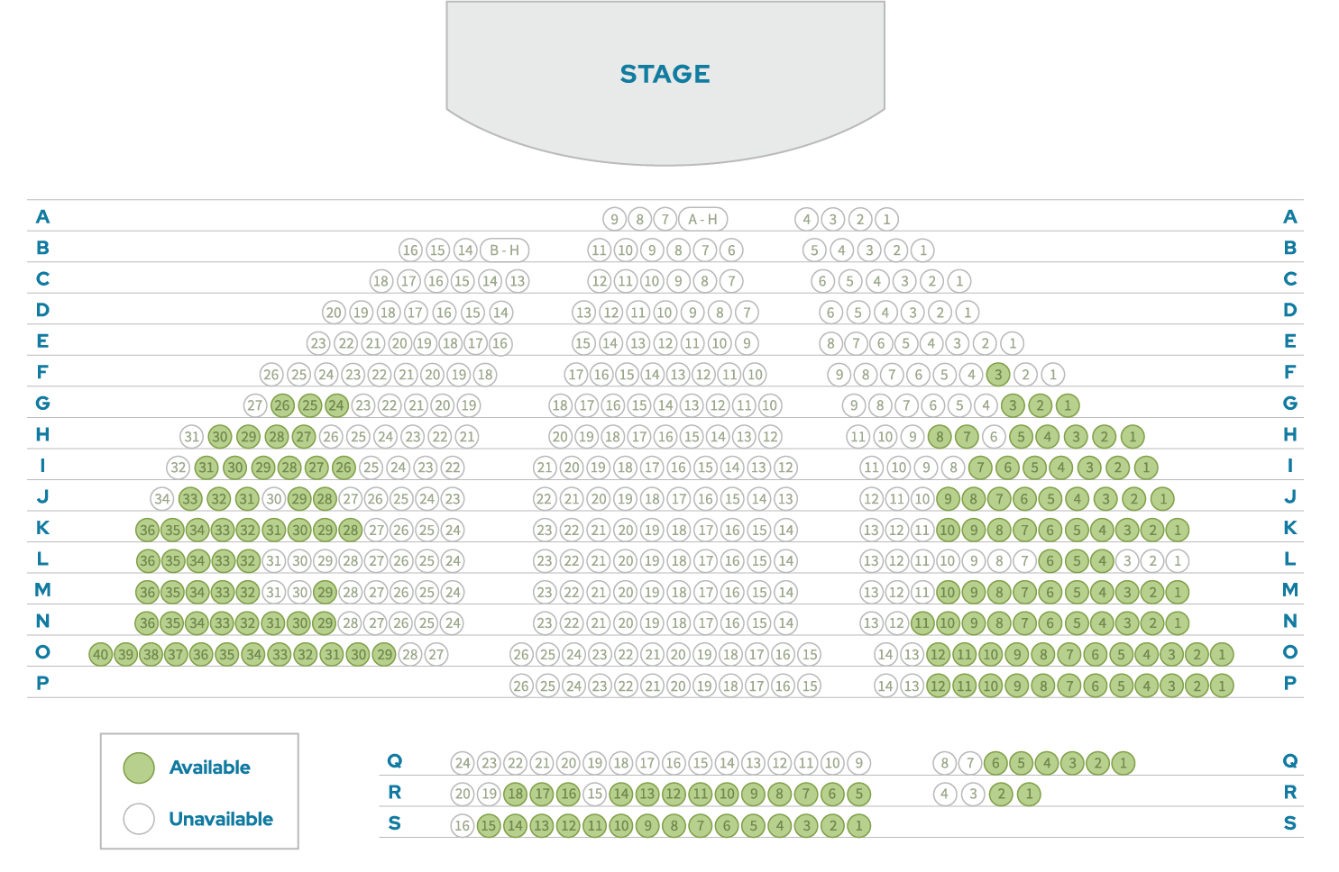Cornelia Clapp Auditorium Seating Map