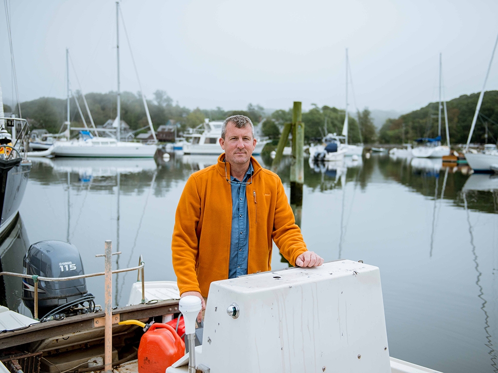 David Remsen on one of the MBL's collecting boats circa 2019.