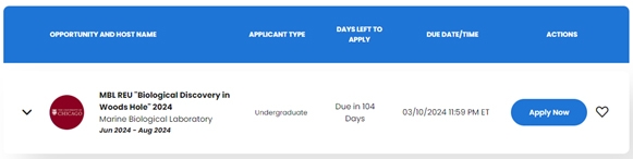 NSF REU Program Details | Marine Biological Laboratory