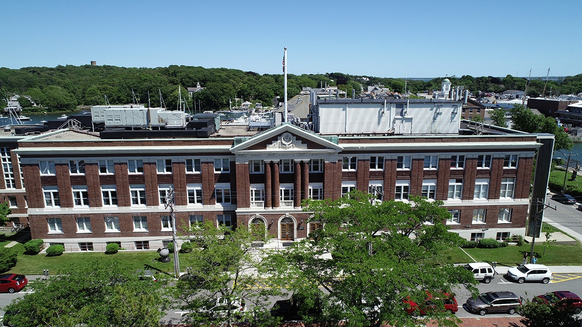 The Lillie building taken from a drone.