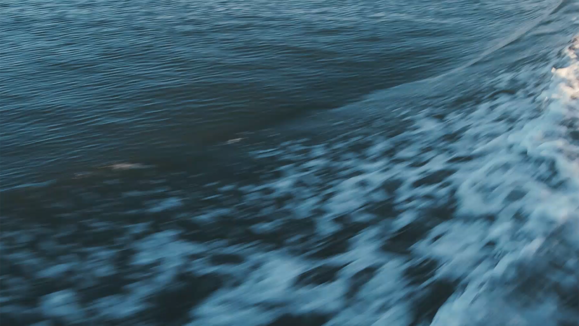 Waves coming off a boat.