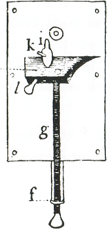 Sketch of Anton van Leeuwenhoek's single lens microscope