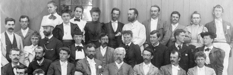 Investigators and faculty at the Marine Biological Laboratory in 1894 (crop). Photo by Baldwin Coolidge