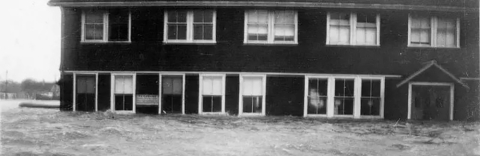 The Marine Biological Laboratory supply department building, shot during the Hurricane of 1938.