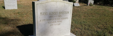 Hans Albert Einstein's gravestone in Woods Hole. 