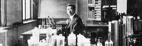 Hirohito in the Biological Laboratory, Imperial Palace in 1950