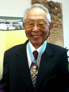 Shinya Inoué in 2010 upon receiving the Order of the Sacred Treasure, Gold Rays with Neck Ribbon Award from the government of Japan. Credit: Evy Inoué