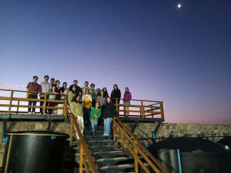 Venegas with his cohort in Quintay under the sunset