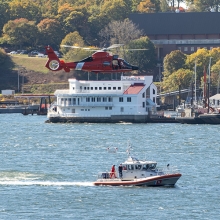 USCG boat and helicopter