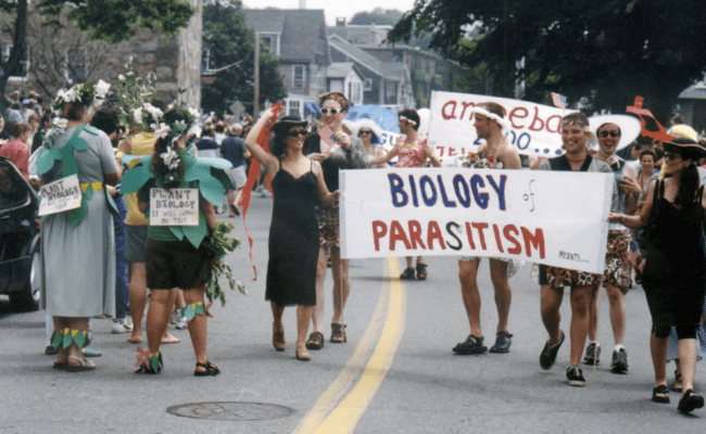 Biology of Parasitism ARTC students march in Woods Hole 4th of July Parade (2000) 