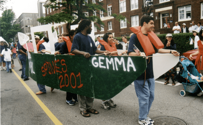 SPINES students march in the Woods Hole 4th of July Parade (2001)