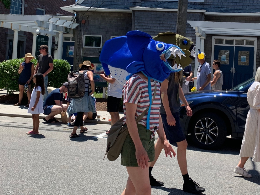 Participants march in the 2022 Woods Hole Fourth of July Parade